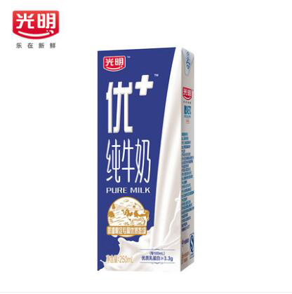 光明 优+纯牛奶礼盒 250ML*12盒/箱
